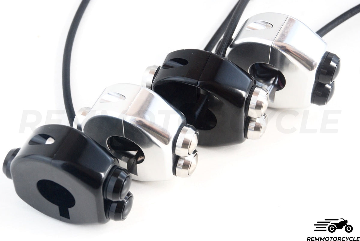 Commodo pour moto BOX CNC 3 boutons 22 ou 25MM