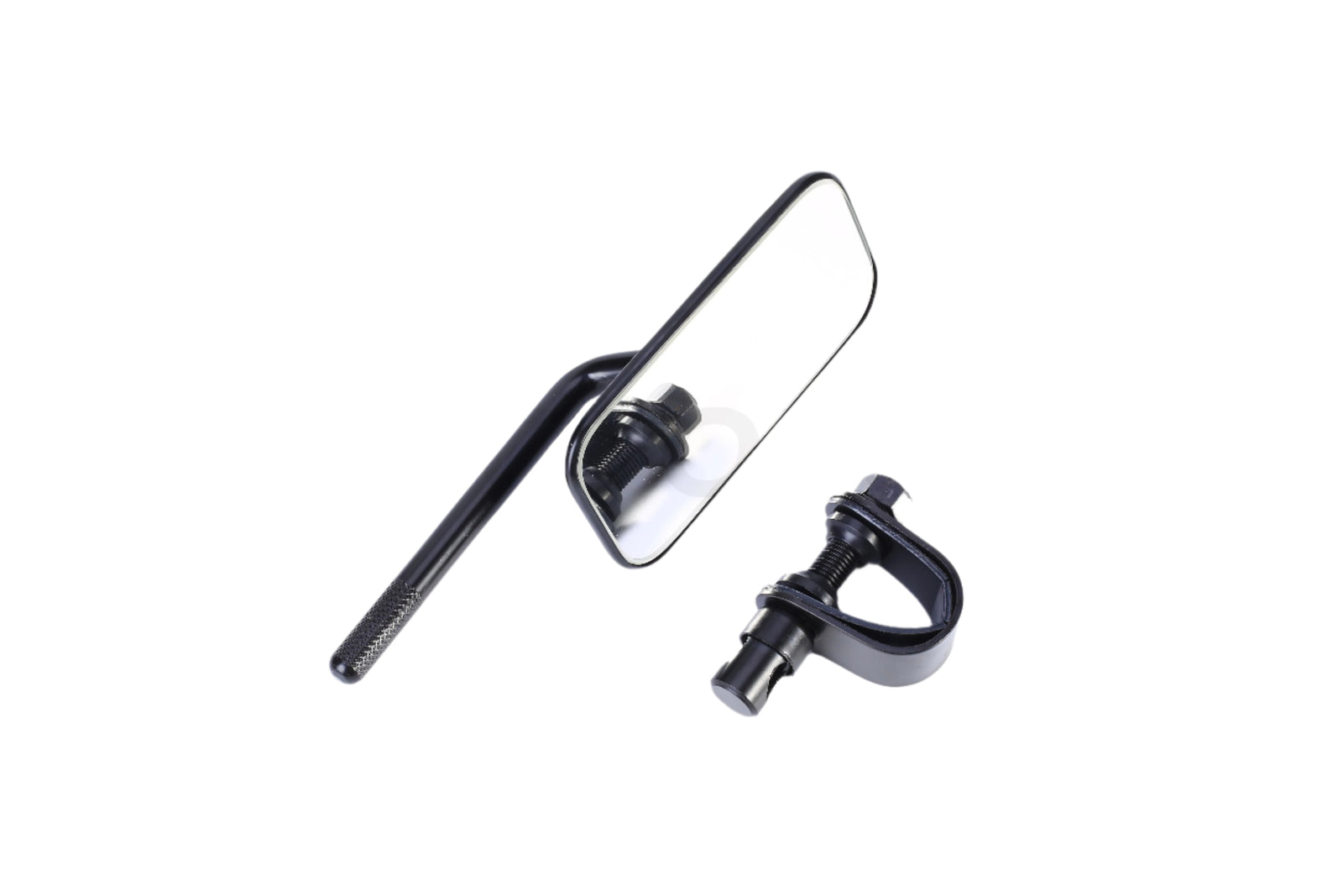 Retro Classic Black Square Rear view mirror with handlebar support