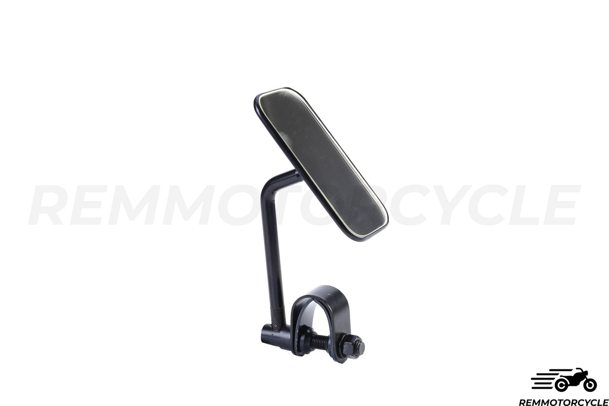Retro Classic Black Square Rear view mirror with handlebar support