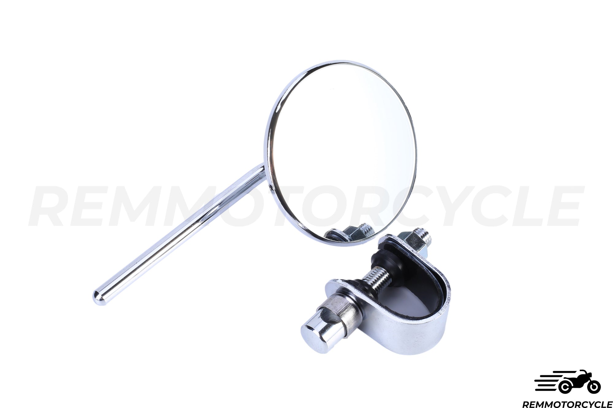 Round Retro Classic Chrome mirror with support