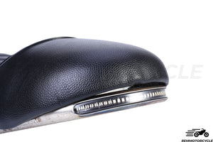 Cafe Racer saddle with rear loop and integrated LED lights for XJR