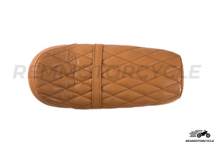 Saddle in Camel Leather type 2 raised Diamond with buckle