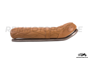 Saddle in Camel Leather type 2 raised Diamond with buckle