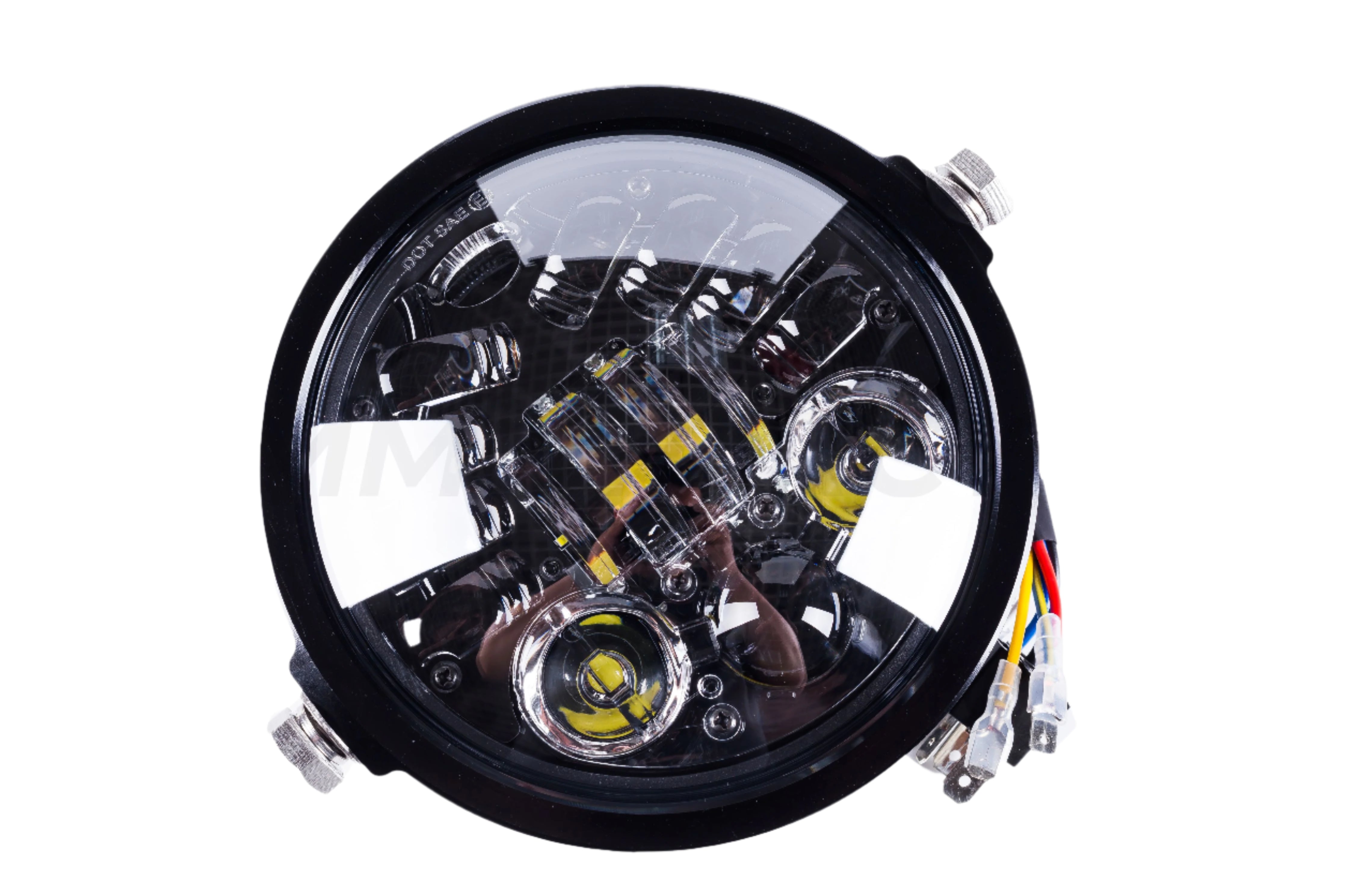 Phare LED Moto 5.75 Pouces (5-3/4”) - Feux Haute/baise, Clignotants Intégrés, Design Rond, Pour Customisation