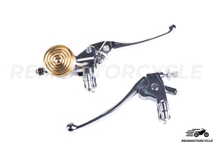 Motorcycle Brake Lever and Motorcycle Clutch Lever Chrome and Brass 22 mm or 25 mm