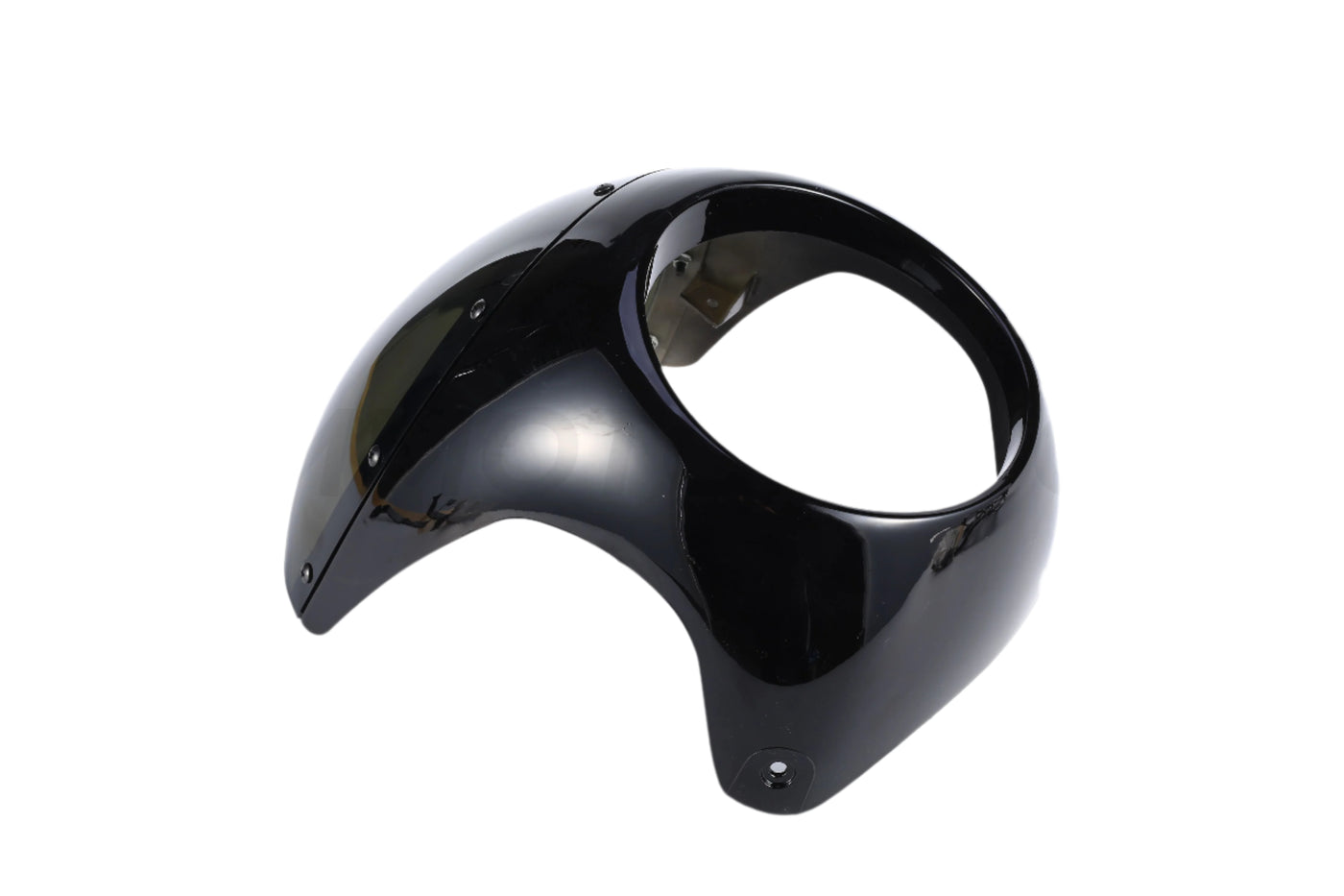 Carénage Bulle De Moto Pour Projet Rétro Cafe Racer En Noir Brilliant Avec Bulle Transparente Et Phare Chrome