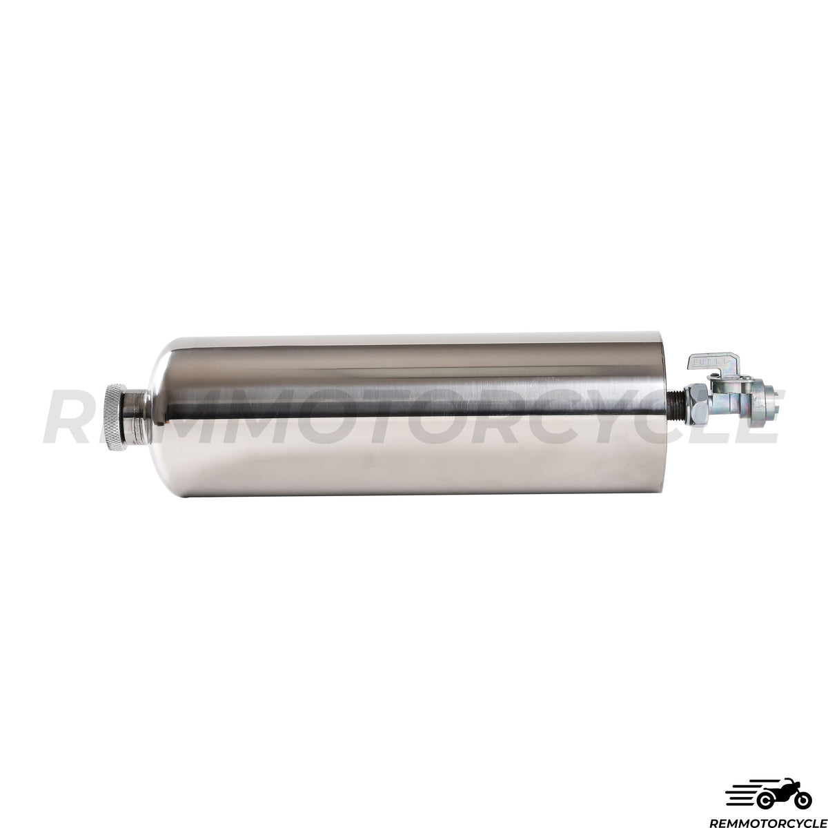 Ylimääräinen säiliö moottoripyörätyyppinen korkkipullo hanalla ja tuella