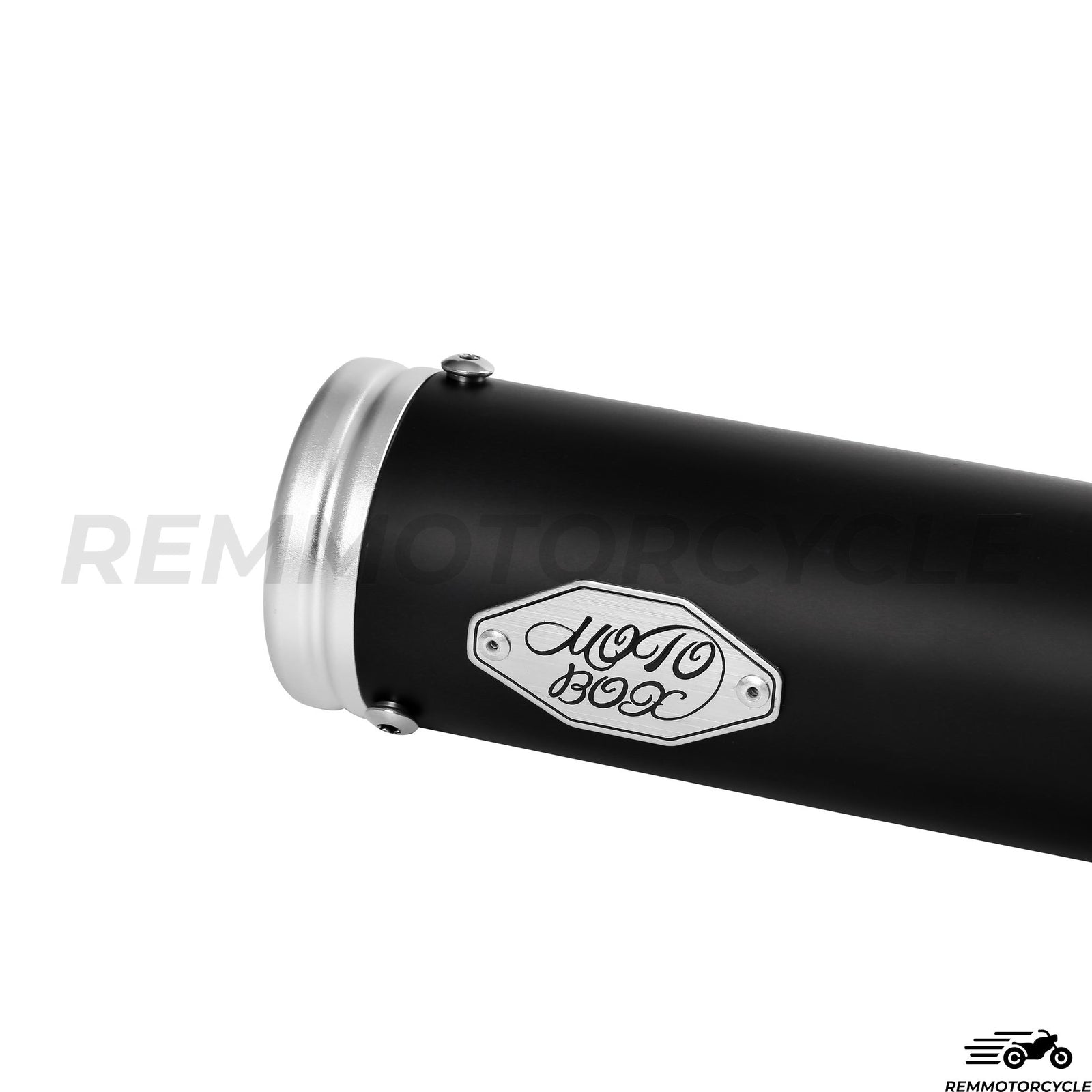 Schwarzer Auspuff mit schneller Schikane