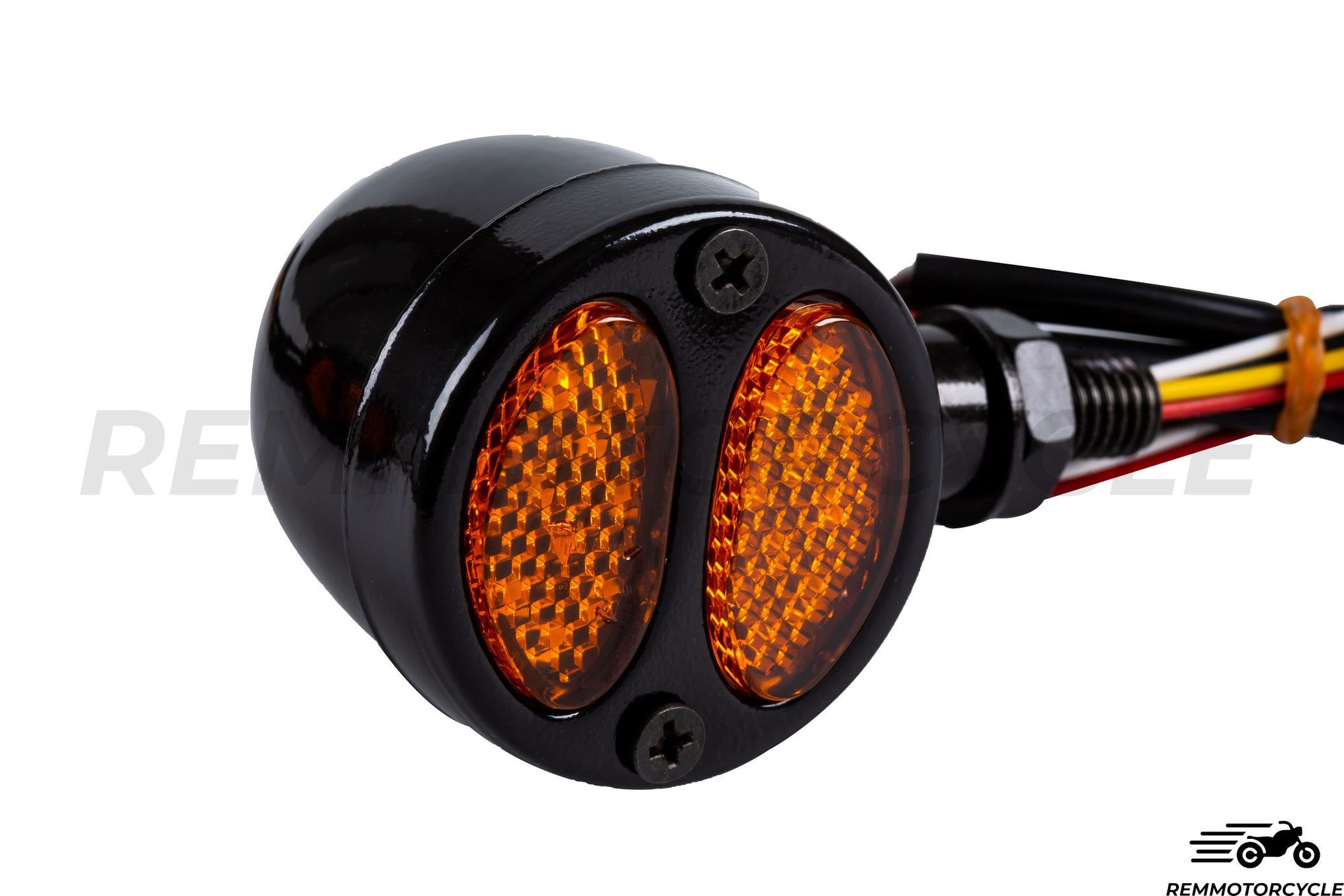 Luzes traseiras e indicadores de motocicleta preta