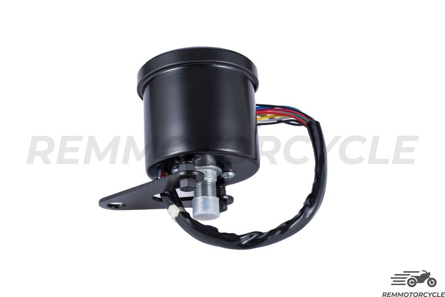 Contachilometri Moto Cafe Racer Km/h Nero Sfondo Nero 4 indicatori 