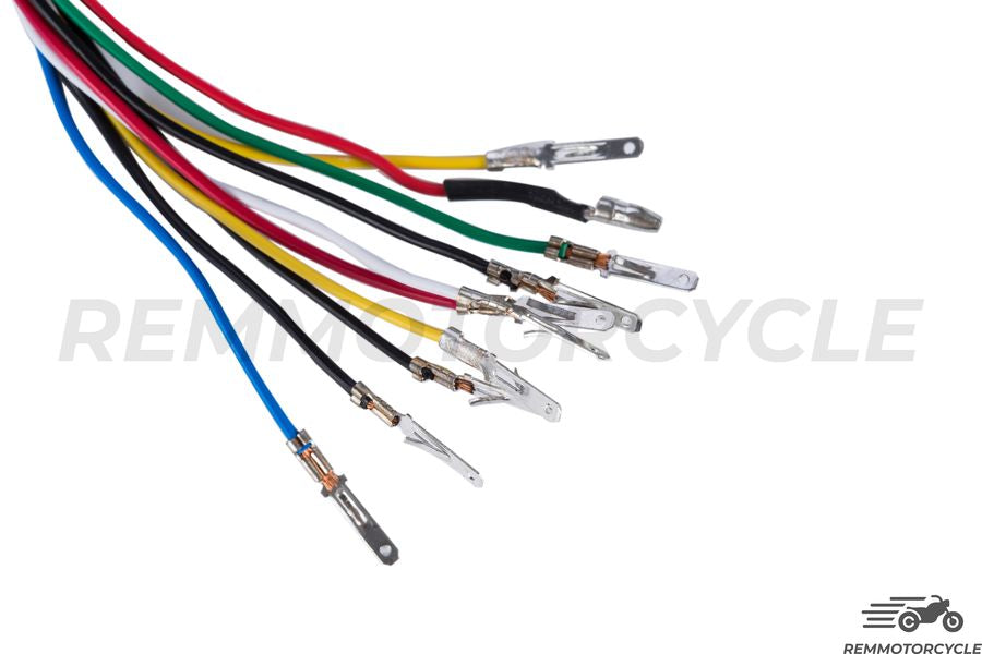 Contachilometri Moto Cafe Racer Km/h Nero Sfondo Nero 4 indicatori 