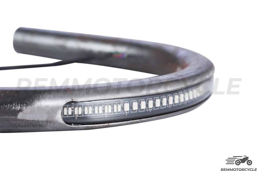 Boucle arriere moto avec Bande LED Intégrée Plate ou Relevée Dia. 25 mm