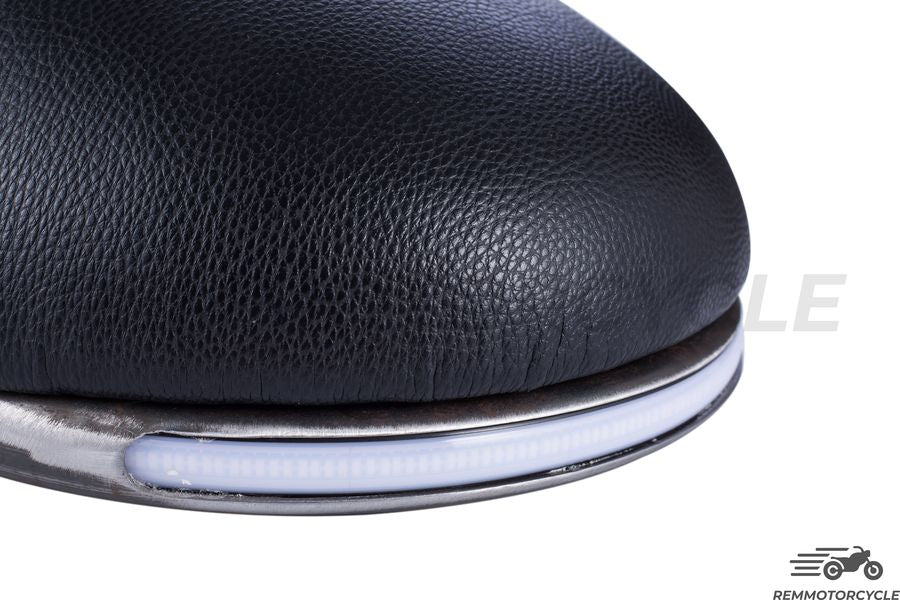 Sella Noir Racing + Fibbia LED indicatori di direzione a scorrimento 