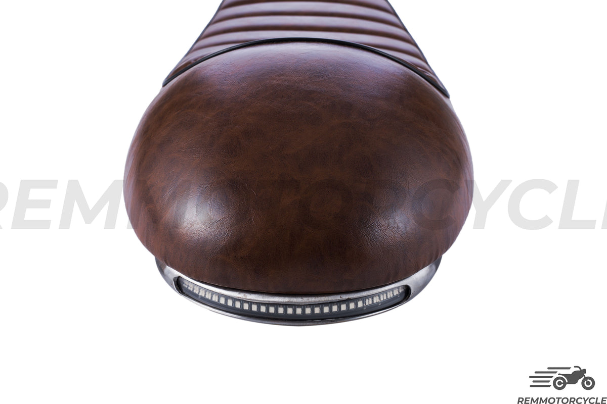 Brown Racing -Sattel + lange flache Schleife + LED