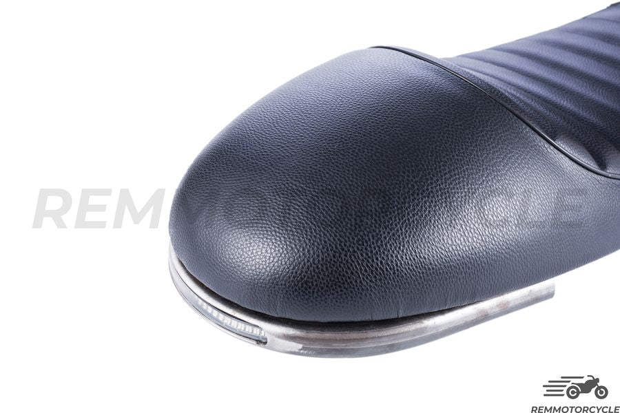 Selle Moto Vintage Noir + Boucle plate courte + Bande LED