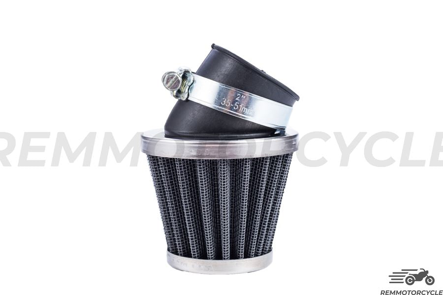 Angled motorcycle air filter 35 to 50mm