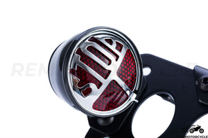 Custom Motorcycle "STOP" Rear Light with License Plate Holder