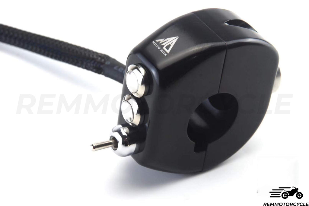 Commodo moto 3 boutons SNAP aluminium noir - Remmotorcycle