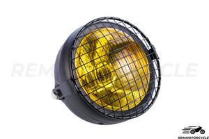 Vintage Scrambler Yellow Headlight with grille