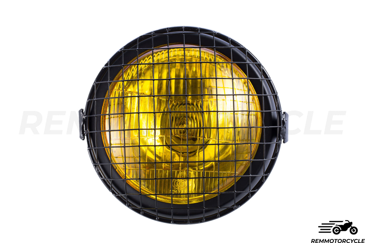 Lampu scrambler vintaj dengan grid
