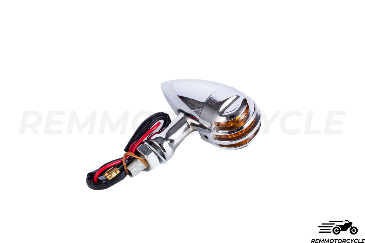 clignotant moto chromé avec Grille