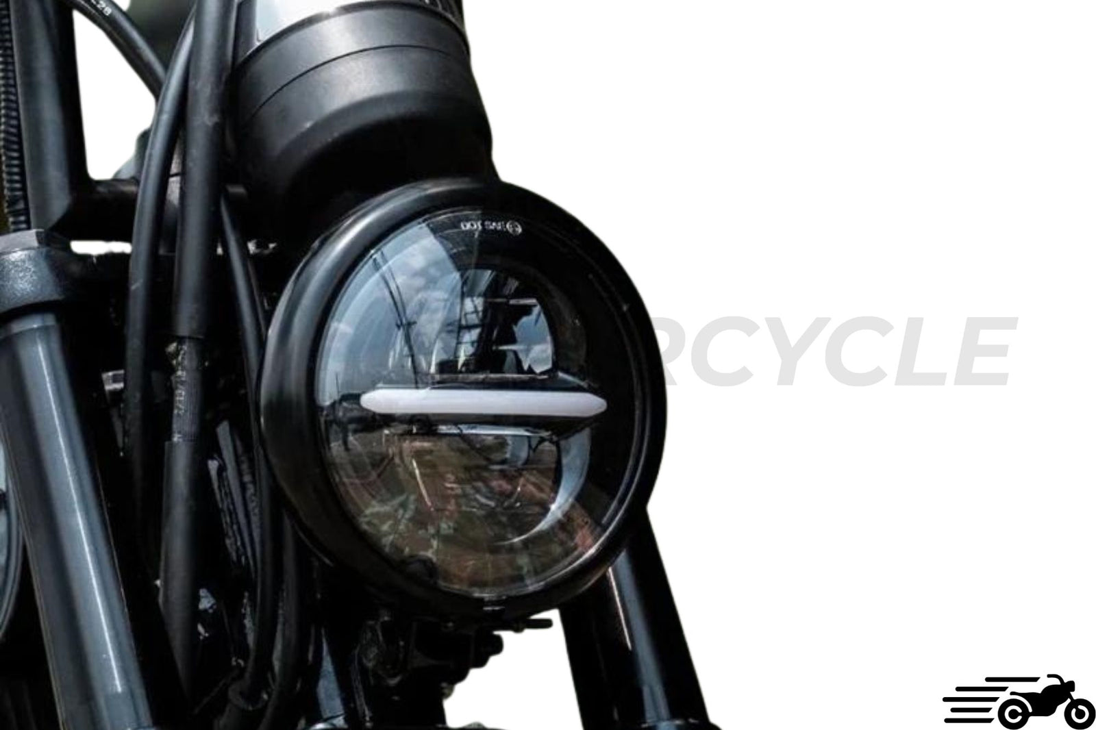 Phare LED, feux de route pour motos, feux de croisement, feux avant ronds  vintage Angel Eye noirs, adaptés pour moto Cruiser Choppers Bobber Cafe  Racer(Lumière blanche) : : Auto et Moto