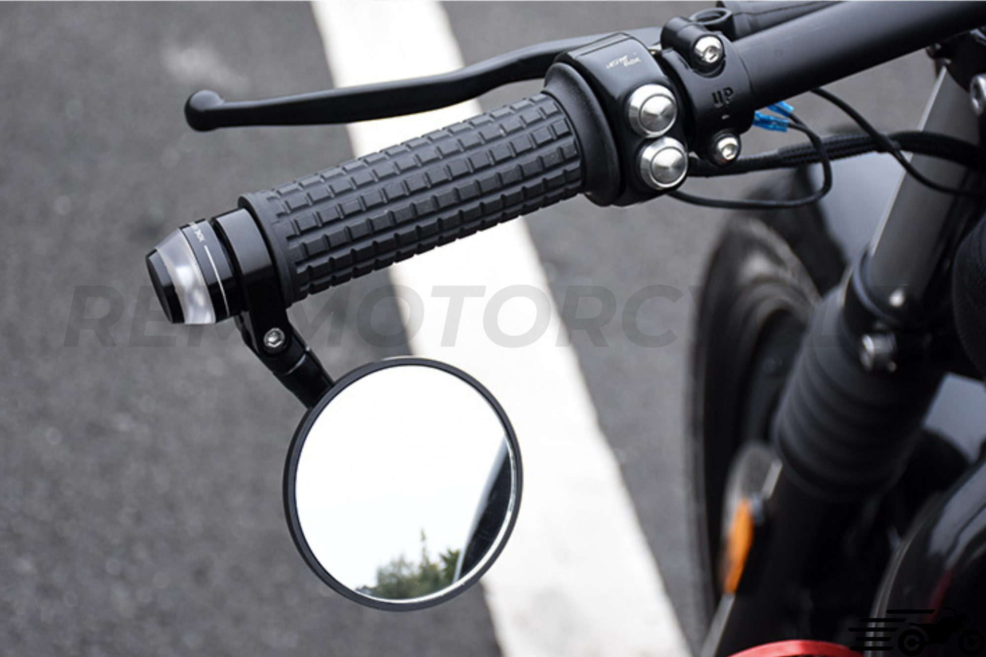 22mm Bar End Side Achteruitkijkspiegel Universal Motor Bike 22mm Bar End Side Achteruitkijkspiegel Universal Motor Bike